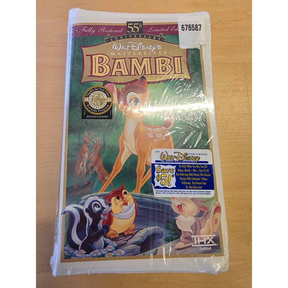 Walt Disney Bambi 55th Anniversary Limited Edition VHS New Sealed Masterpiece
